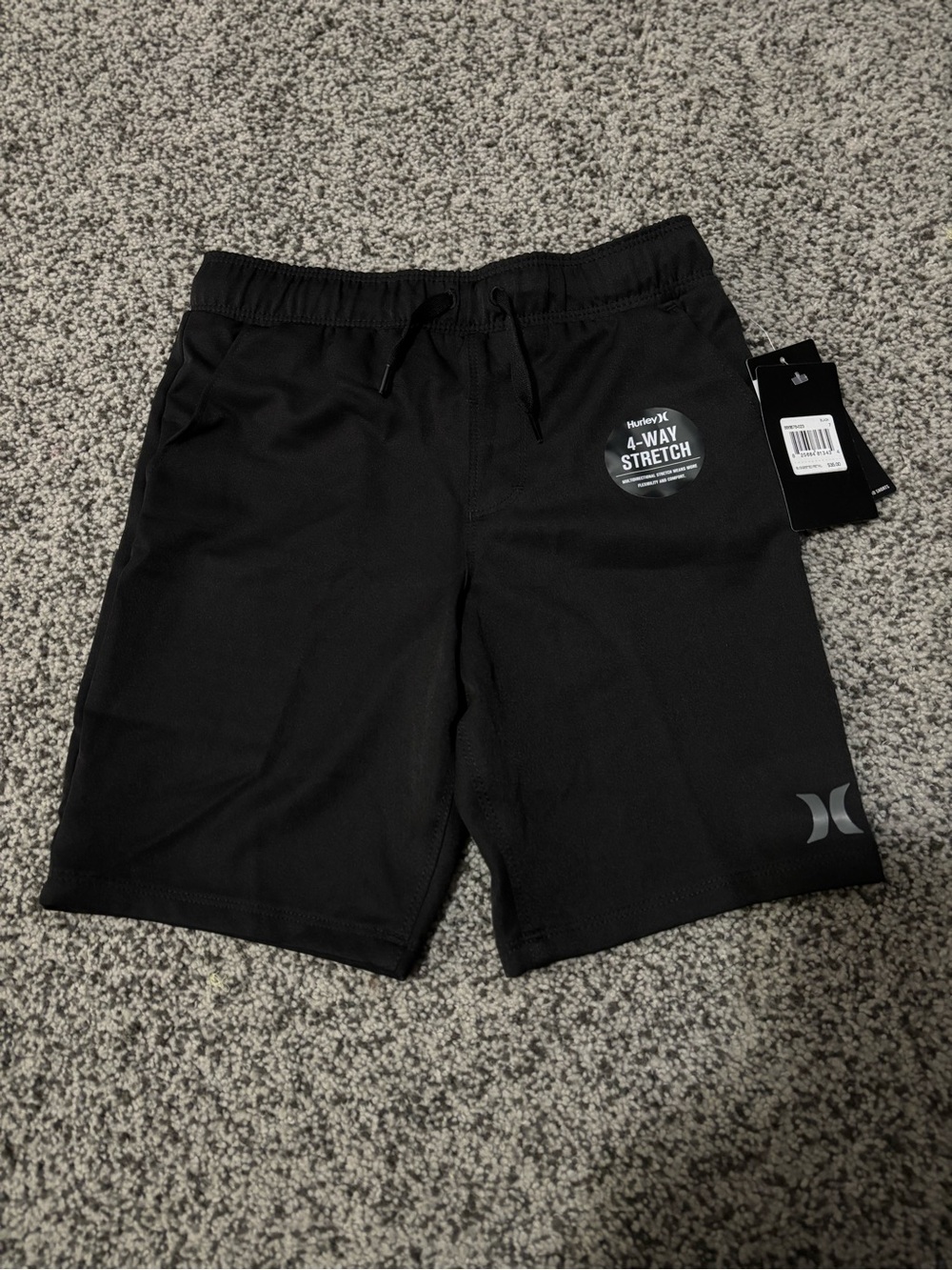Hurley Men’s Black Athletic 4-Way Stretch Shorts